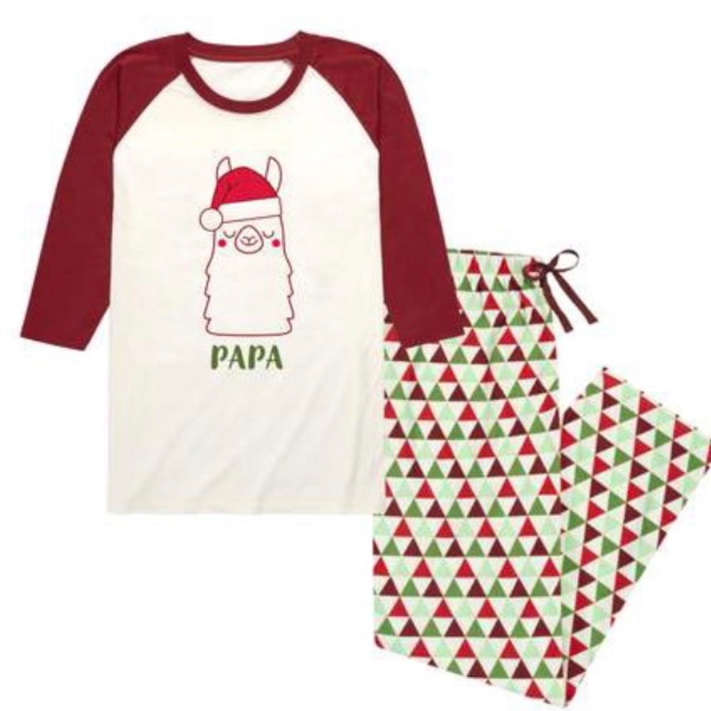 Papa llama nap chat pajamas top and bottom